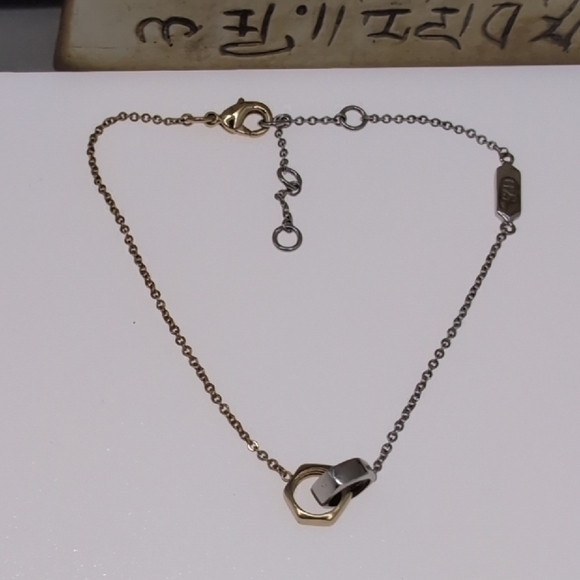 Stella & Dot Gold and Silver Interlocking Rings Bracelet - Picture 1 of 4
